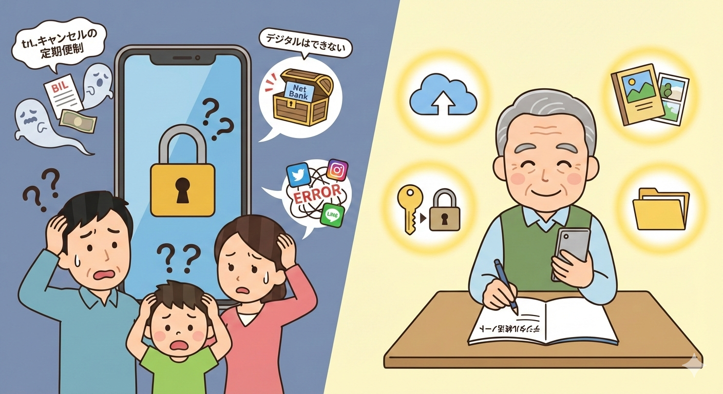 【保存版】デジタル終活とは？スマホ・SNS・サブスク…家族が本当に困る“見えない遺品”の整理術