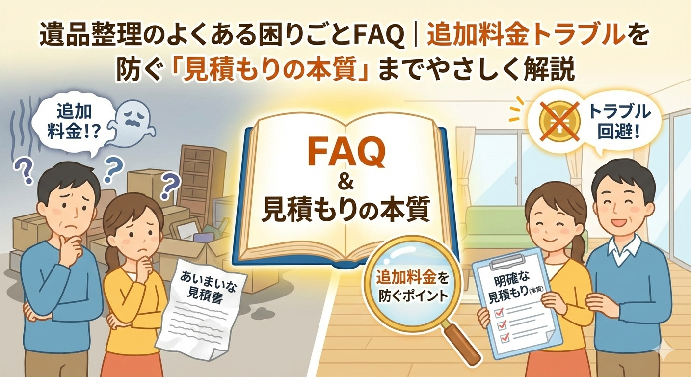 遺品整理のよくある困りごとFAQ｜追加料金トラブルを防ぐ「見積もりの本質」までやさしく解説