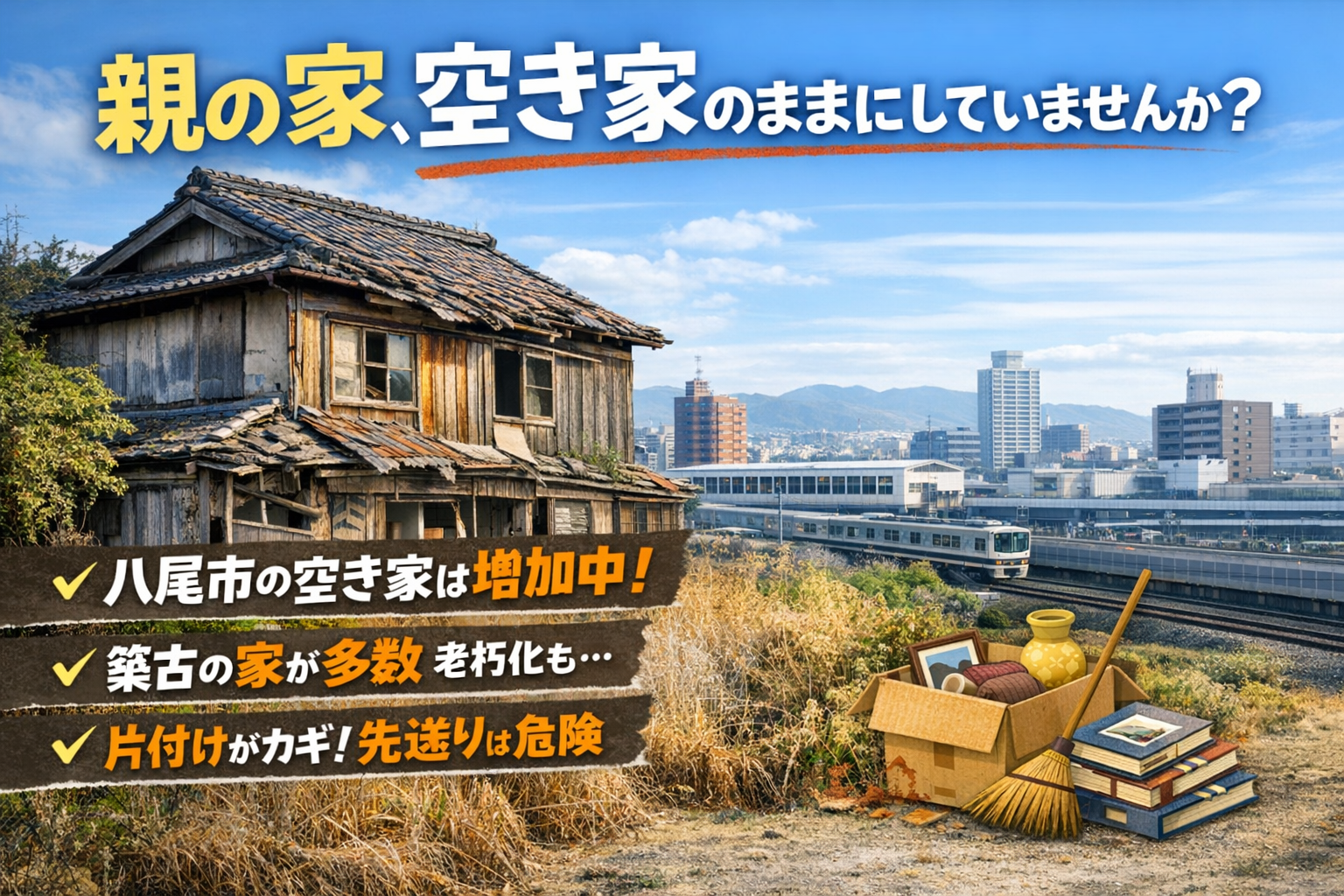 親の家、空いたままになっていませんか？ 八尾市で空き家が増え続けています