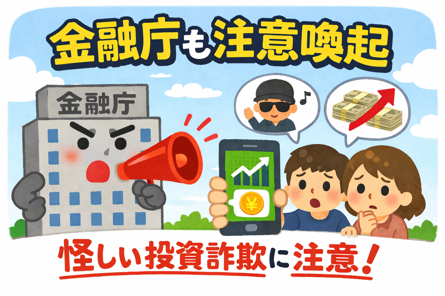 金融庁も注意喚起　SNS上の投資勧誘には注意が必要です