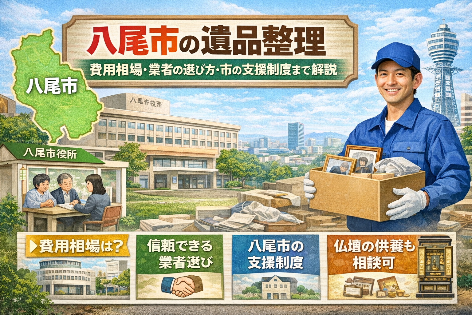 八尾市の遺品整理｜費用相場・業者の選び方・市の支援制度まで解説